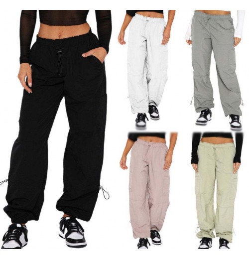 New cargo pants custom women's pants & trousers cargo streetwear fashion solid color loose lace up pant New cargo pants custom women's pants & trousers cargo streetwear fashion solid color loose lace up pant