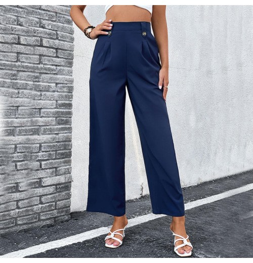 Wide Leg Pants Elastic Waist Women Trousers Fashion Lady Office Long Pants Wide Leg Pants Elastic Waist Women Trousers Fashion Lady Office Long Pants
