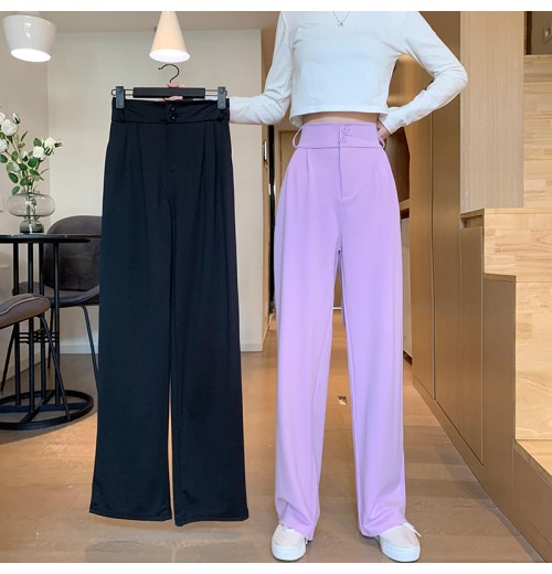 Women's trousers new 2020 new spring and autumn plus size drape high waist wide-leg pants women autumn casual mopping suit pants Women's trousers new 2020 new spring and autumn plus size drape high waist wide-leg pants women autumn casual mopping suit pants